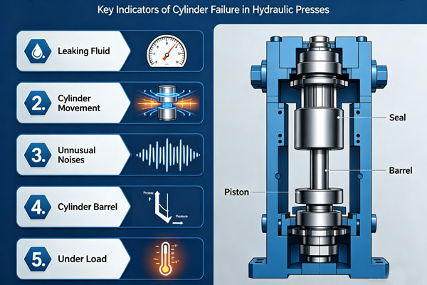 key indicators of cylinder failure in hydraulic presses